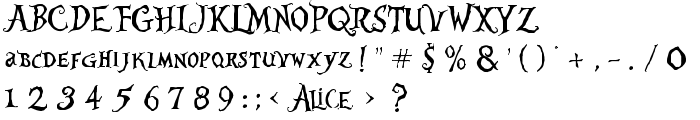 Alice in Wonderland font