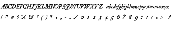 Essays 1743 Italic font