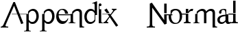 Appendix   Normal font