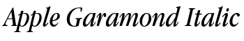 Apple Garamond Italic font