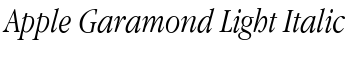 Apple Garamond Light Italic font
