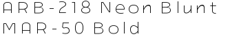 download ARB-218 Neon Blunt MAR-50 Bold font