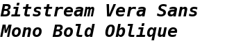 Bitstream Vera Sans Mono Bold Oblique font