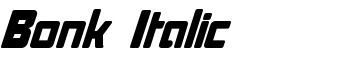 Bonk Italic font