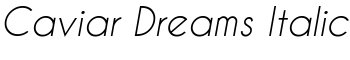 Caviar Dreams Italic font