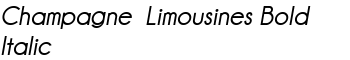 Champagne  Limousines Bold Italic font