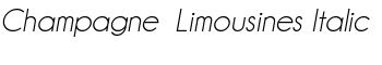 Champagne  Limousines Italic font