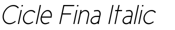 Cicle Fina Italic font