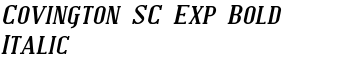 Covington SC Exp Bold Italic font