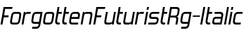 ForgottenFuturistRg-Italic font