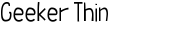 Geeker Thin font