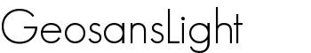 GeosansLight font