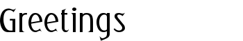 Greetings font