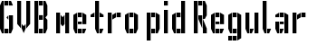 GVB metro pid Regular font