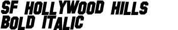 SF Hollywood Hills Bold Italic font