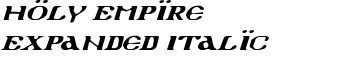 Holy Empire Expanded Italic font