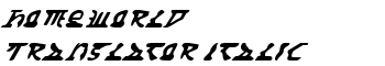 Homeworld Translator Italic font
