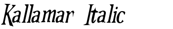 Kallamar  Italic font