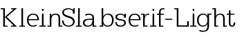 KleinSlabserif-Light font