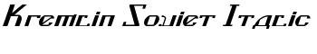 Kremlin Soviet Italic font