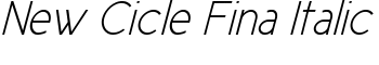 New Cicle Fina Italic font