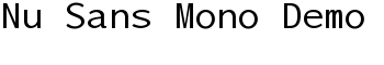 Nu Sans Mono Demo font