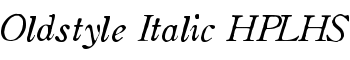 Oldstyle Italic HPLHS font