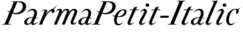 ParmaPetit-Italic font