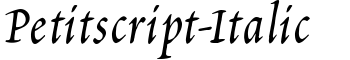 Petitscript-Italic font
