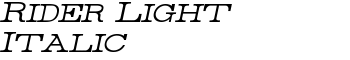download Rider Light Italic font