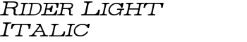 Rider Light Italic font