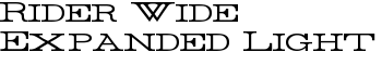 Rider Wide Expanded Light font