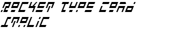 Rocket Type Cond Italic font