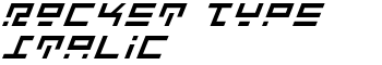 Rocket Type Italic font