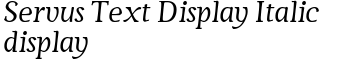 download Servus Text Display Italic display font
