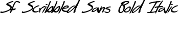 SF Scribbled Sans Bold Italic font