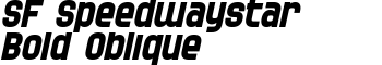 SF Speedwaystar Bold Oblique font