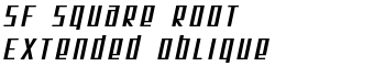 SF Square Root Extended Oblique font