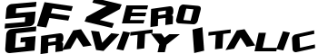 SF Zero Gravity Italic font