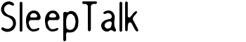 SleepTalk font