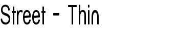 download Street - Thin font
