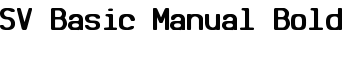 SV Basic Manual Bold font