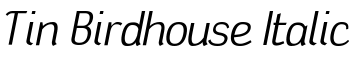 Tin Birdhouse Italic font