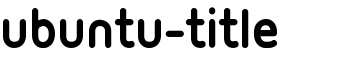 Ubuntu-Title font