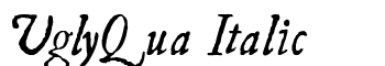 UglyQua Italic font