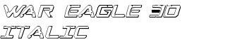 War Eagle 3D Italic font