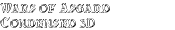 Wars of Asgard Condensed 3D font