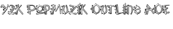 Y2K PopMuzik Outline AOE font