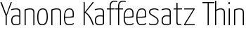 Yanone Kaffeesatz Thin font