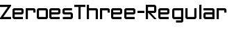 ZeroesThree-Regular font